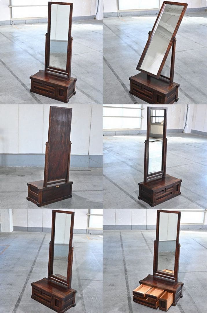 松本民芸家具 ドレッサー ミズメザクラ 無垢材 鏡台 引き出し 4杯 収納棚