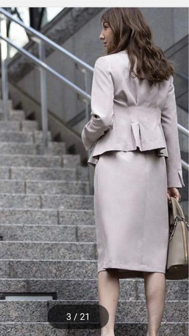 Flolia スーツノーカラージャケット&ワンピースセットアップ　Mサイズ