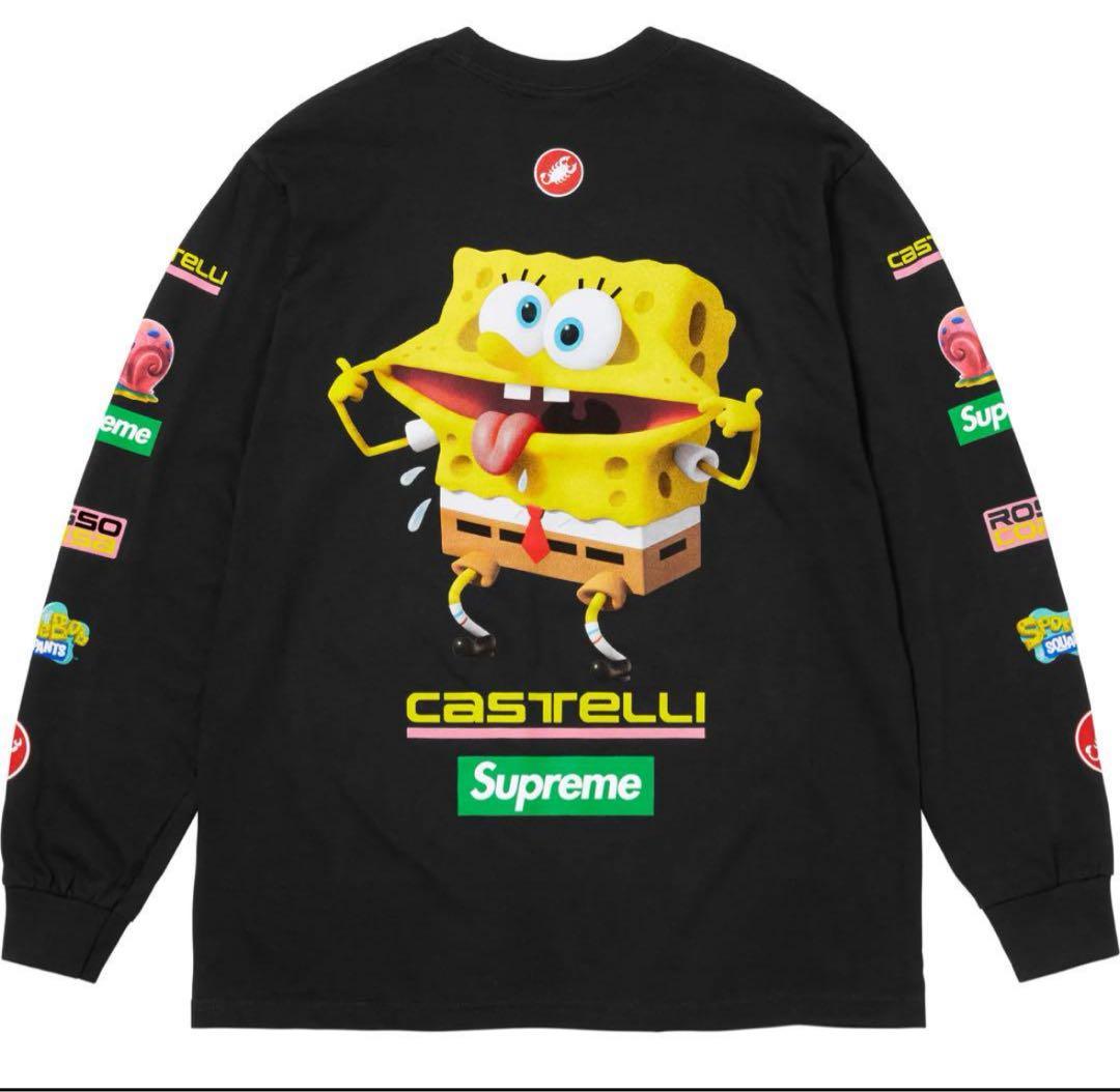 Supreme x SpongeBob Castelli L/S Tee 黒