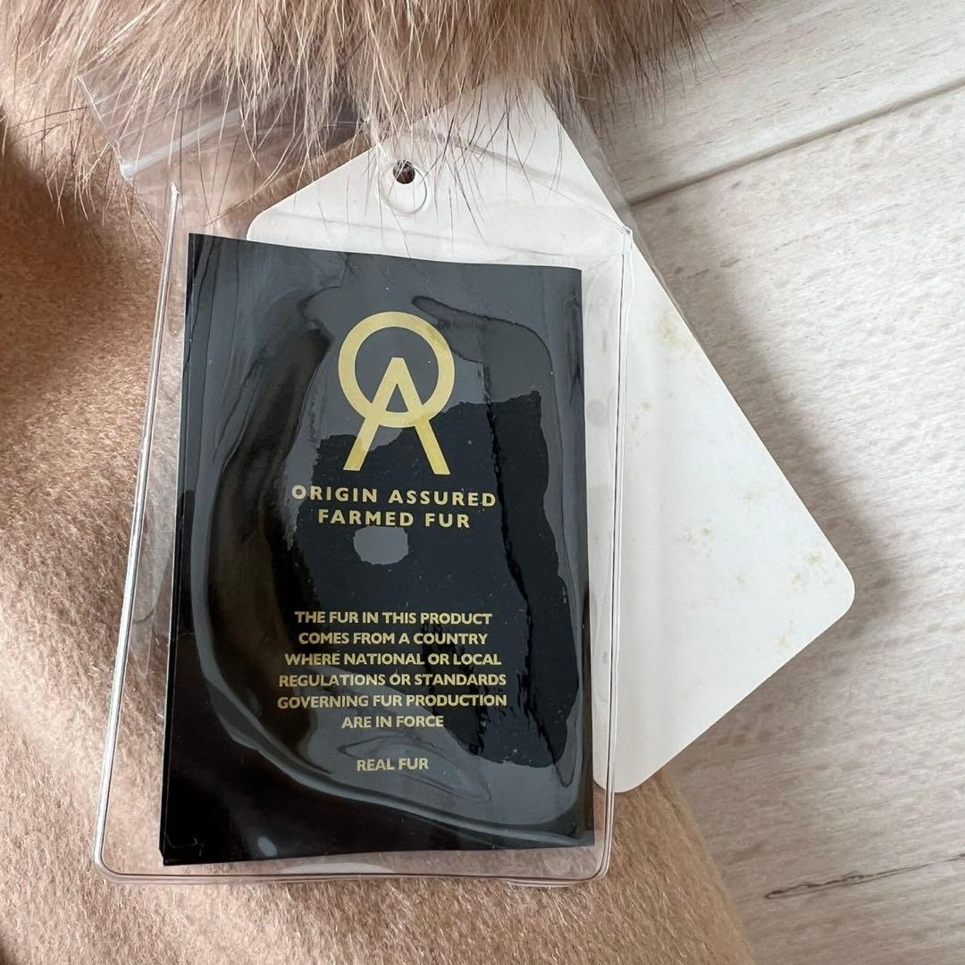 タグ付き　サガファー　ベルテッドコート　カシミヤ100 最高級ブルーフォックス