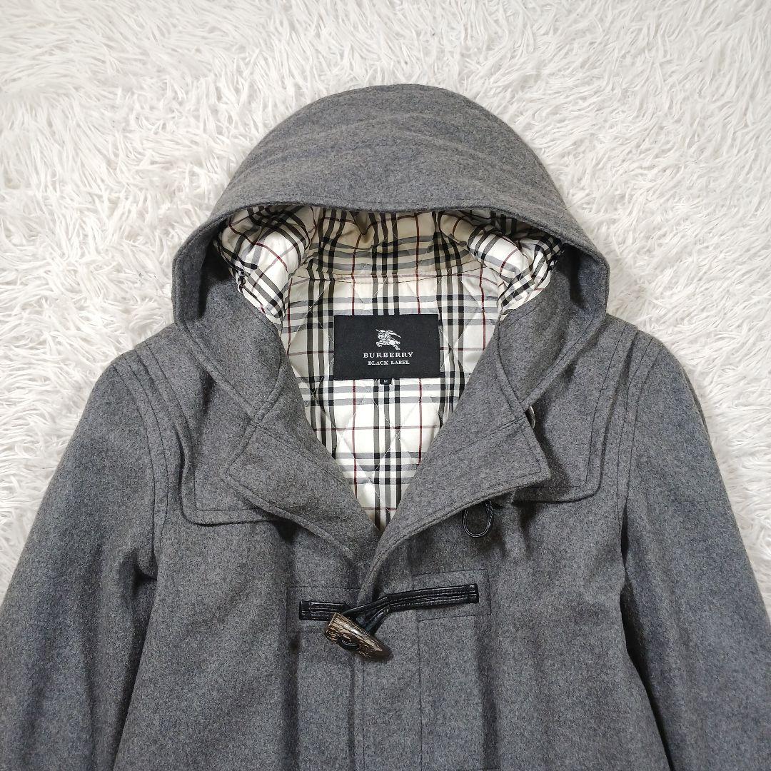 ✨美品✨バーバリーブラックレーベル　ダッフルコート　ノバチェック　カシミヤ混　M