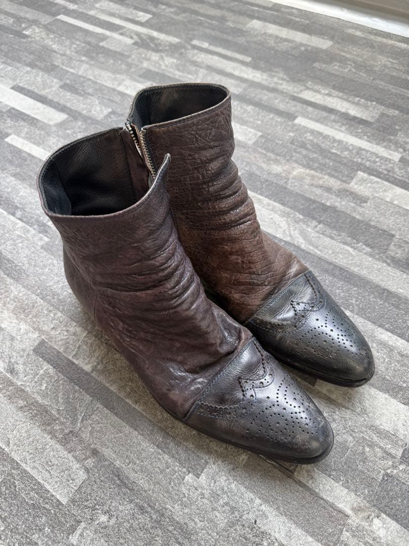 靴 Mihara Yasuhiro Leather Zip Boots