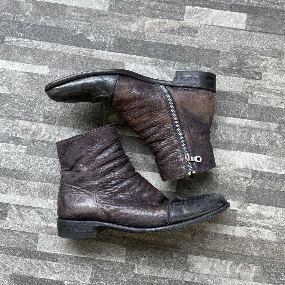 靴 Mihara Yasuhiro Leather Zip Boots