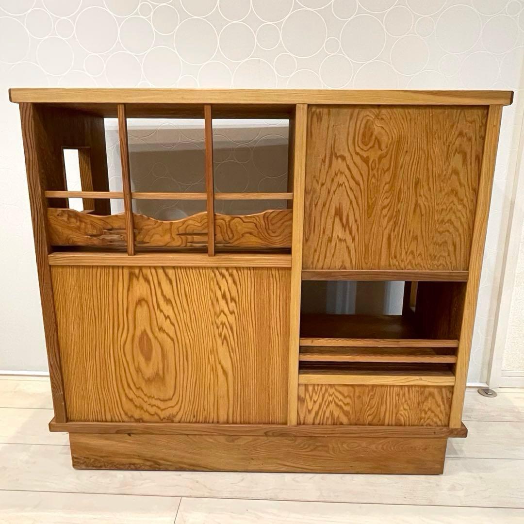 【希少】世界遺産屋久杉 茶棚 キャビネット 飾り棚 茶箪笥 和家具 焼印