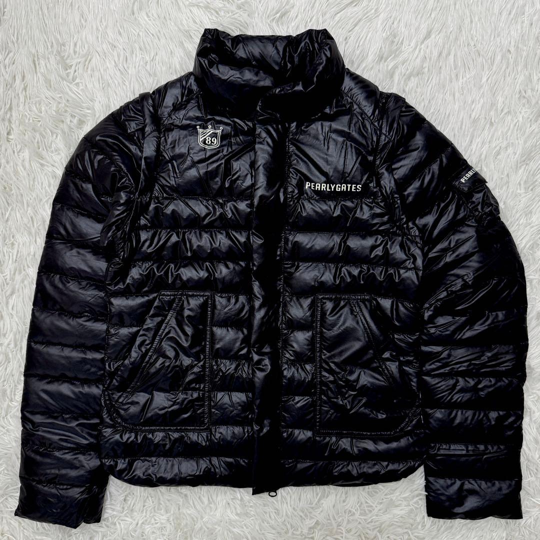 極美品✨ パーリーゲイツ 2way ダウン ジャケット 袖脱着 軽量 ブラック