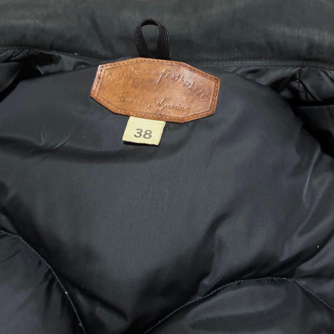 ロッキーマウンテン ダウンベスト レザー 黒 38 ダウン ベスト 木村拓哉