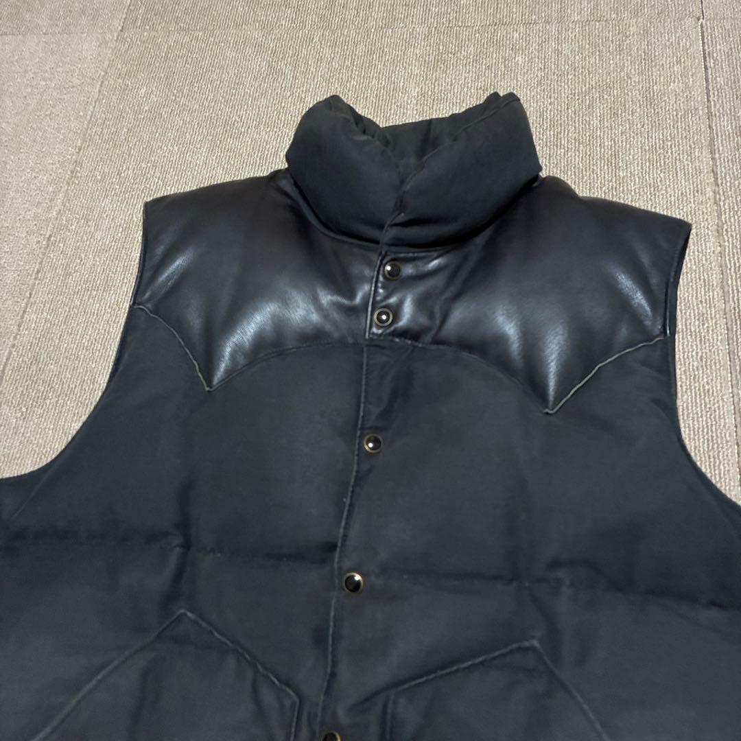 ロッキーマウンテン ダウンベスト レザー 黒 38 ダウン ベスト 木村拓哉
