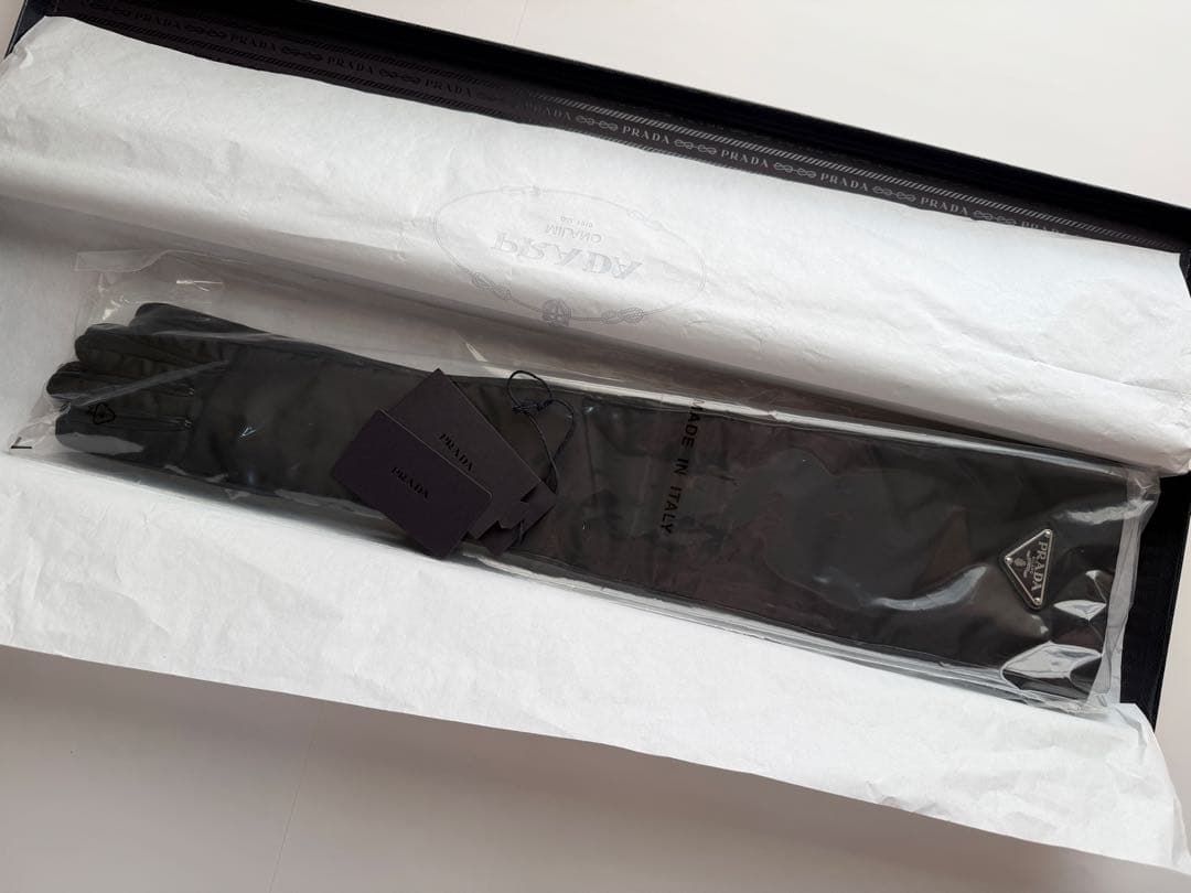 PRADA プラダ ナイロン×ナッパレザー グローブ