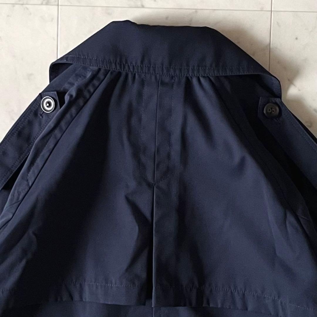 2024美品♪シップスエニィ ショートトレンチコート F 紺 ゆったり 洗える