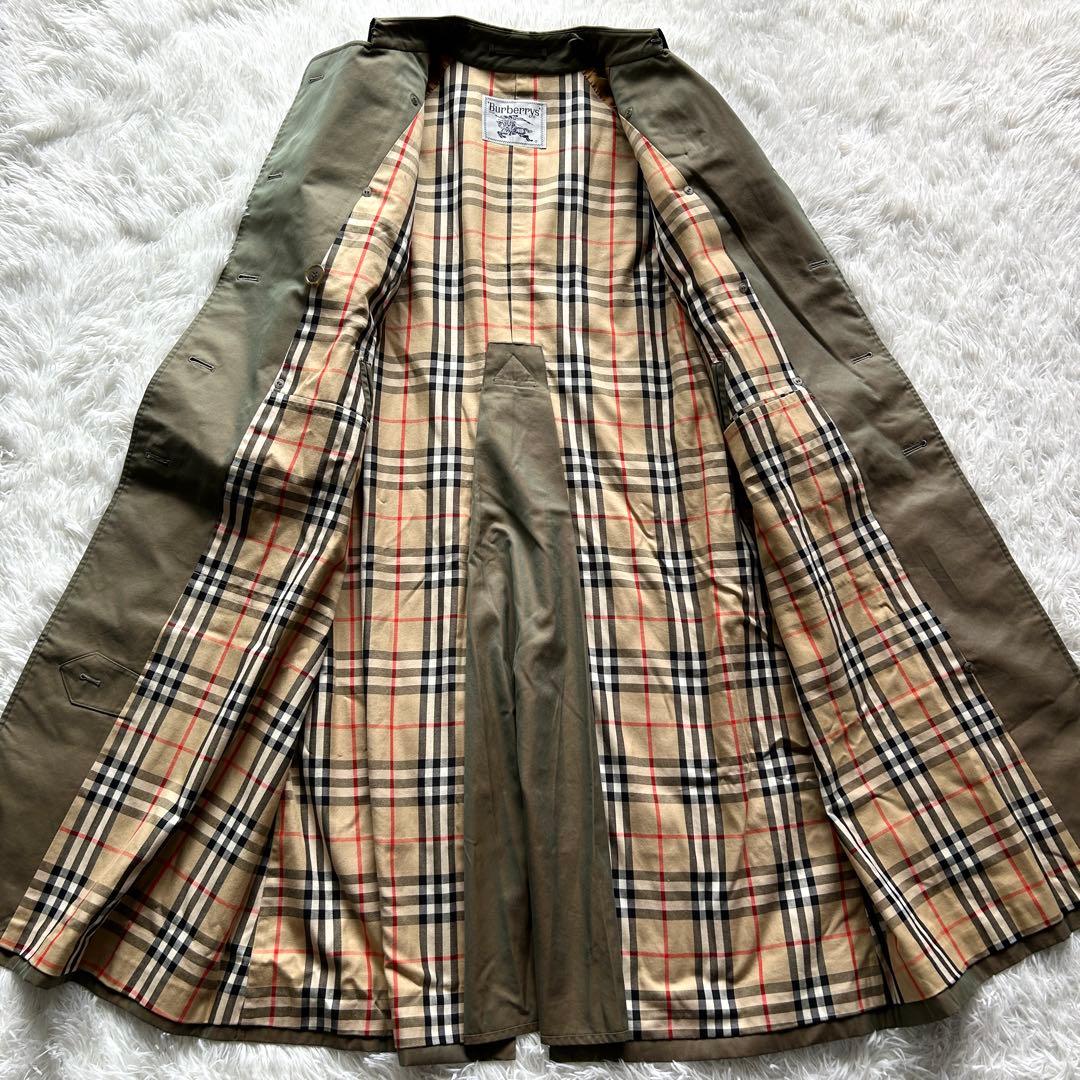 未使用級極美品　バーバリー　トレンチコート　ロング　玉虫　ベルト完備　M相当