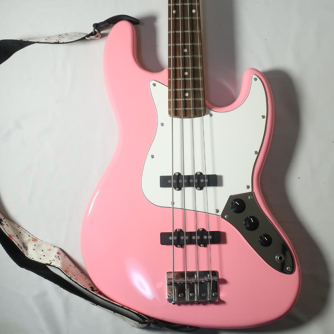 段 美品 K Garage エレキベース ピンク ケース＆ストラップ付