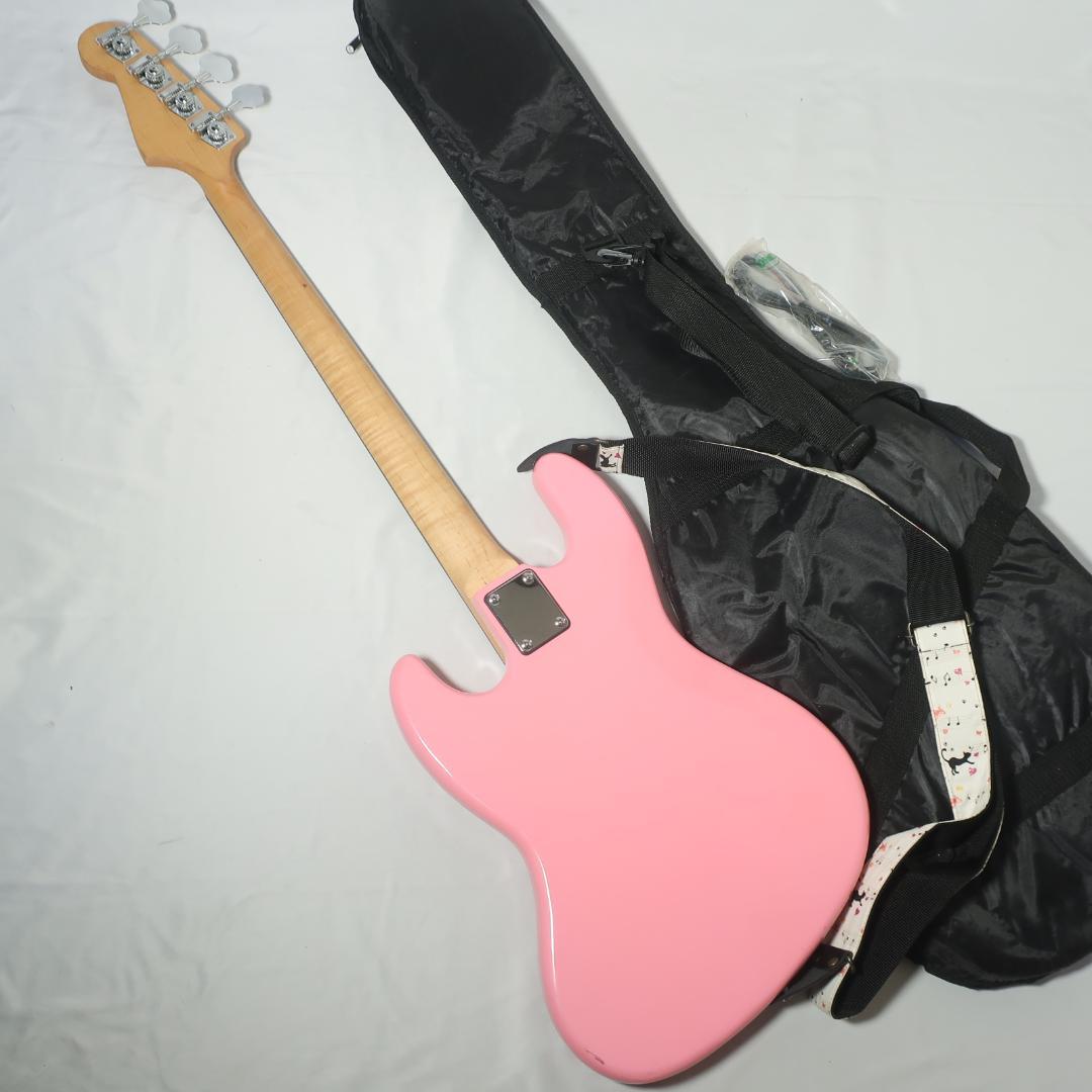段 美品 K Garage エレキベース ピンク ケース＆ストラップ付