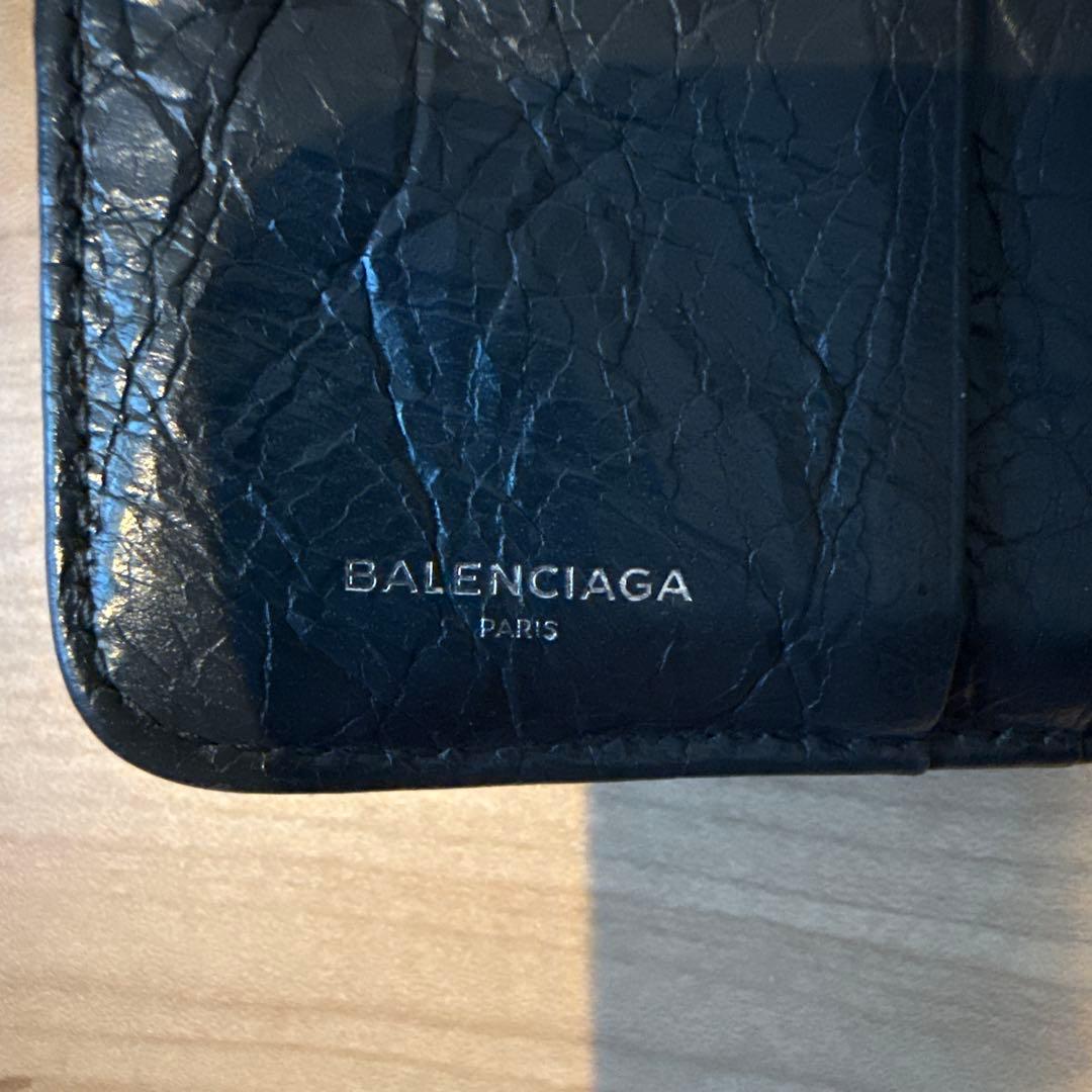 極美品 BALENCIAGA ブラック系 二つ折り財布