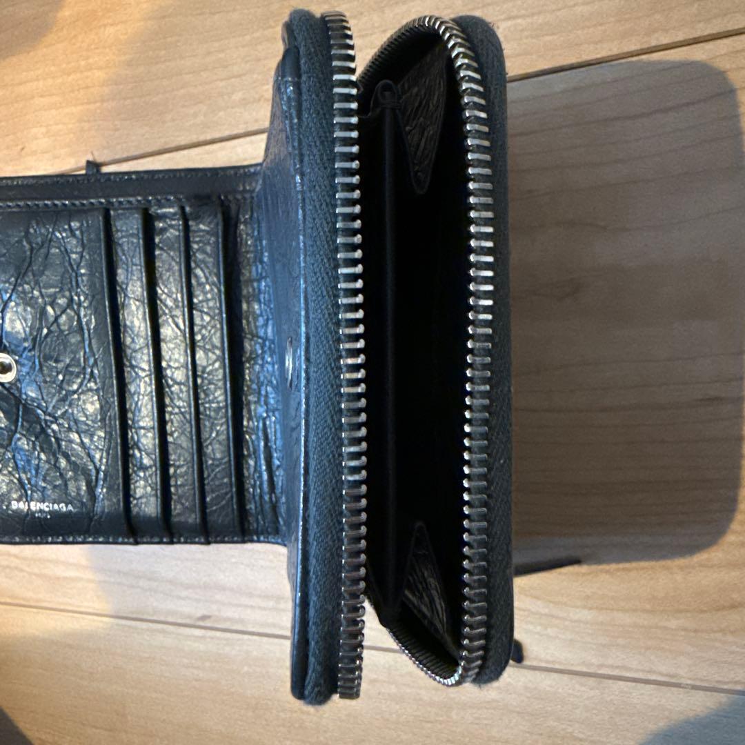 極美品 BALENCIAGA ブラック系 二つ折り財布