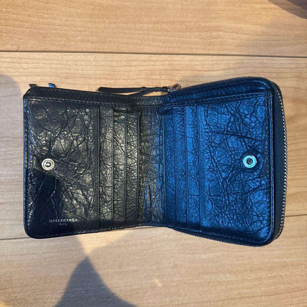 極美品 BALENCIAGA ブラック系 二つ折り財布