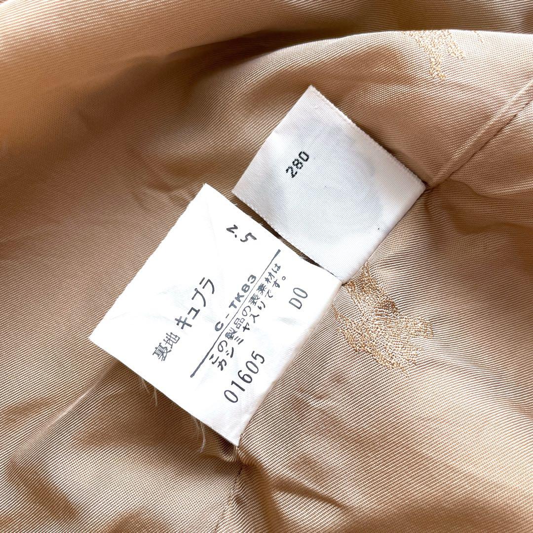 美品 90s Burberry カシミヤ混 ハーフコート 裏地総柄 ベージュ