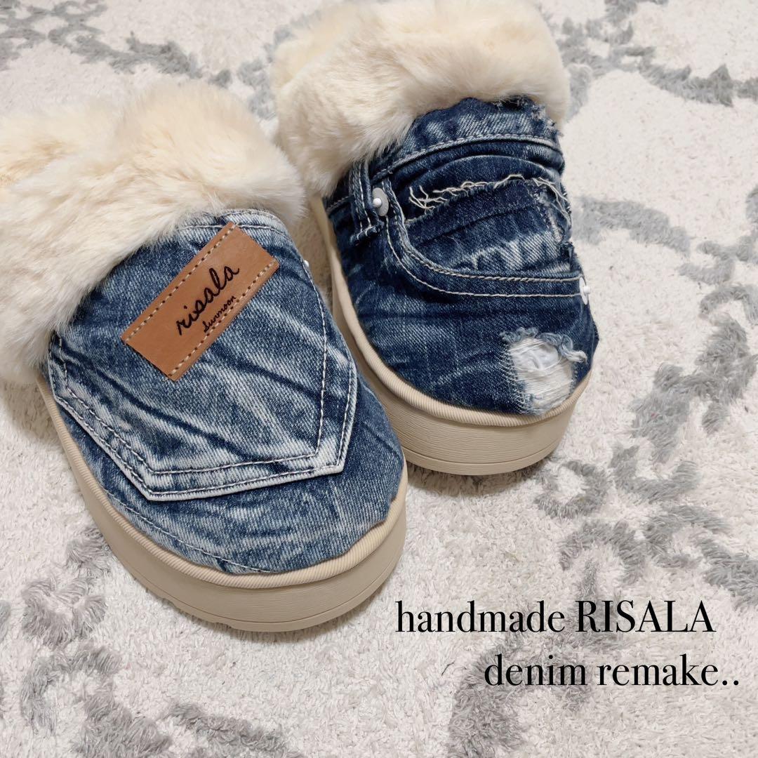 ☆専用☆3 点セット デニム リメイク ファー サンダル