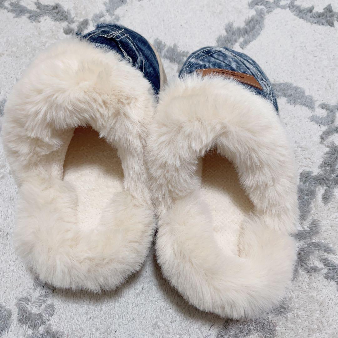 ☆専用☆3 点セット デニム リメイク ファー サンダル