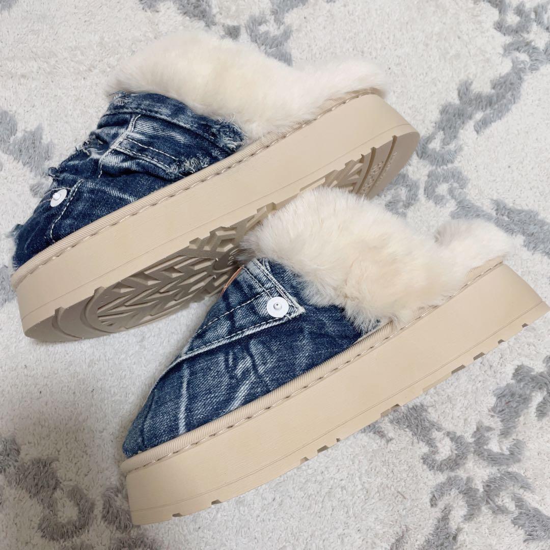 ☆専用☆3 点セット デニム リメイク ファー サンダル
