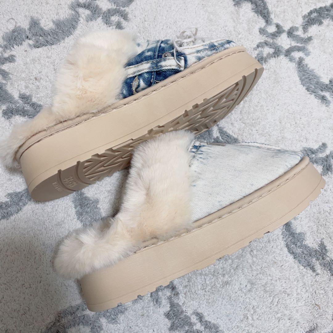 ☆専用☆3 点セット デニム リメイク ファー サンダル