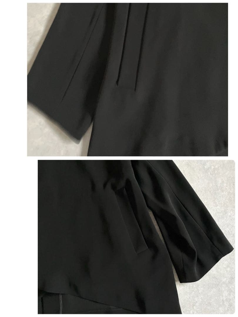 美品 ENFOLD 近年モデル ダブルクロスノーカラーコート ジャケット 黒