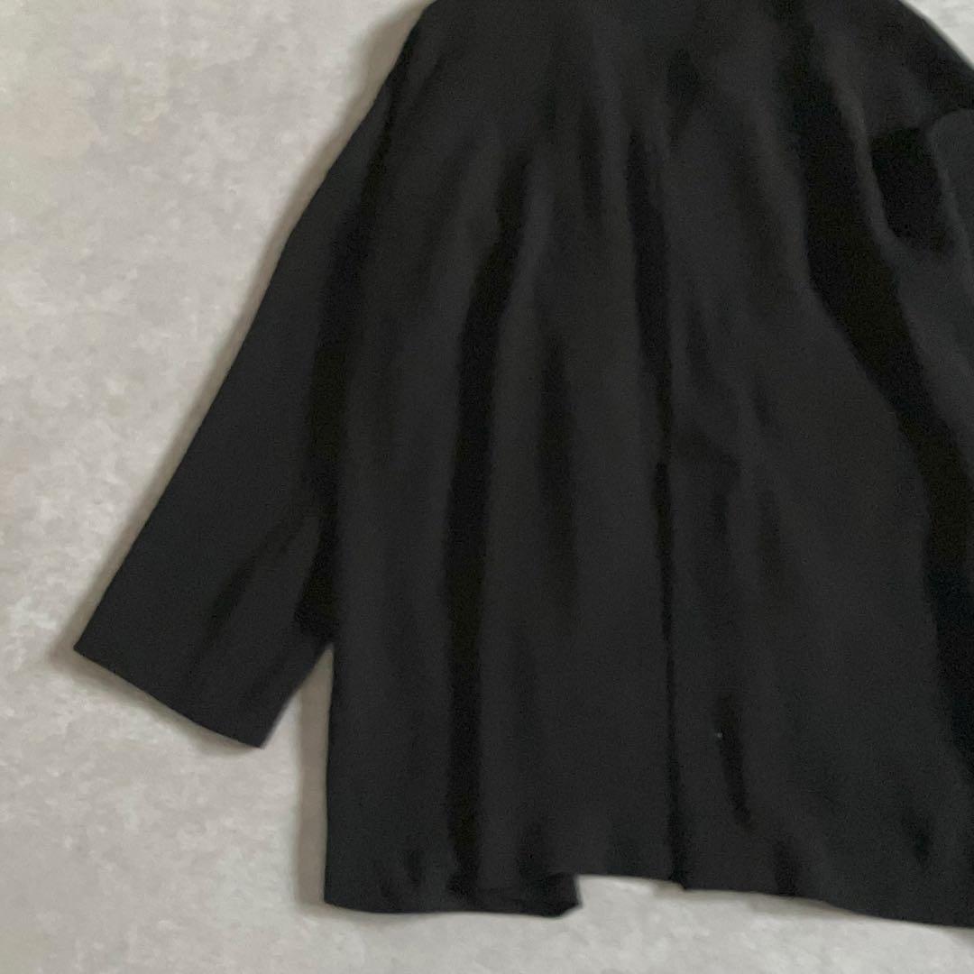 美品 ENFOLD 近年モデル ダブルクロスノーカラーコート ジャケット 黒