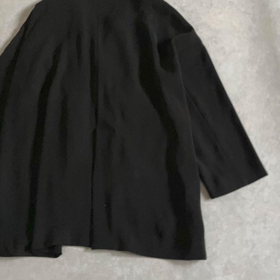 美品 ENFOLD 近年モデル ダブルクロスノーカラーコート ジャケット 黒