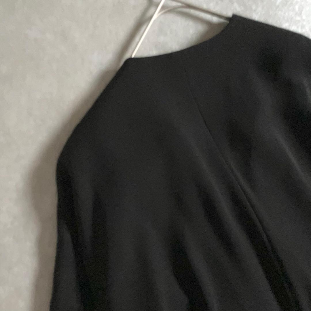 美品 ENFOLD 近年モデル ダブルクロスノーカラーコート ジャケット 黒