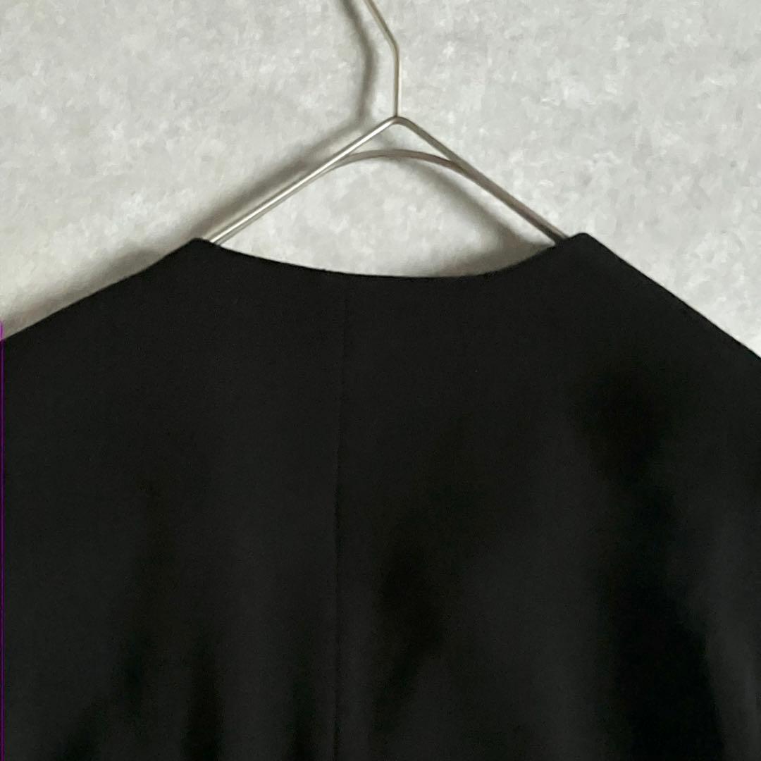 美品 ENFOLD 近年モデル ダブルクロスノーカラーコート ジャケット 黒