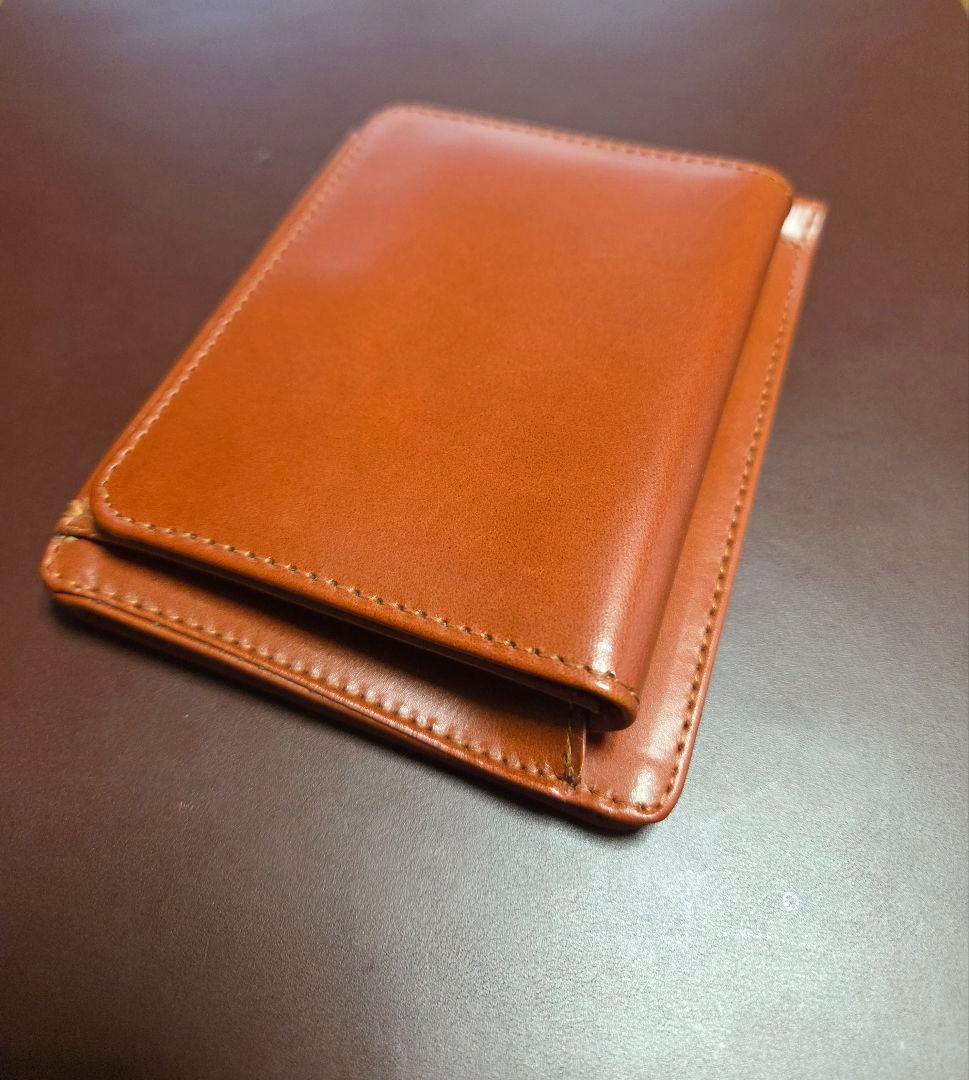 美品 GLEN マネークリップ オックスフォードタン 保存袋付き