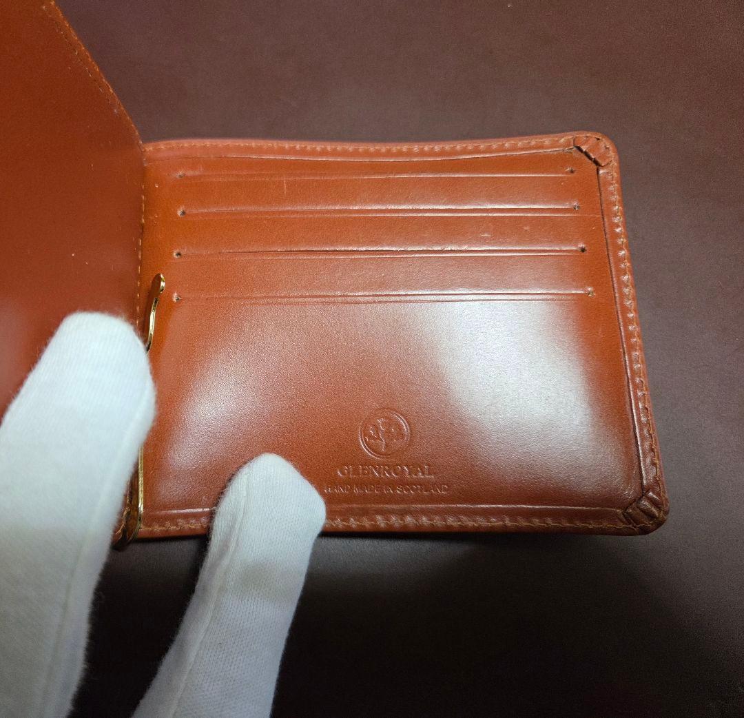 美品 GLEN マネークリップ オックスフォードタン 保存袋付き