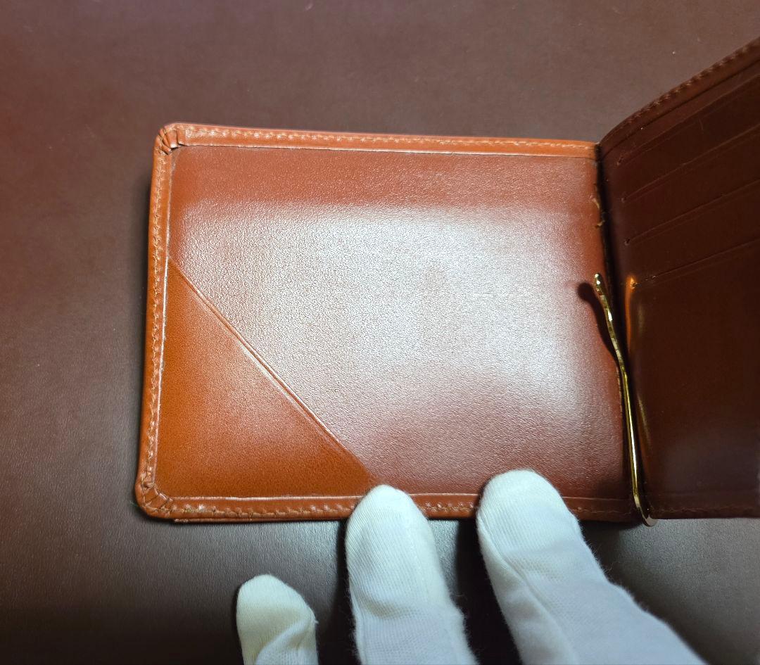 美品 GLEN マネークリップ オックスフォードタン 保存袋付き