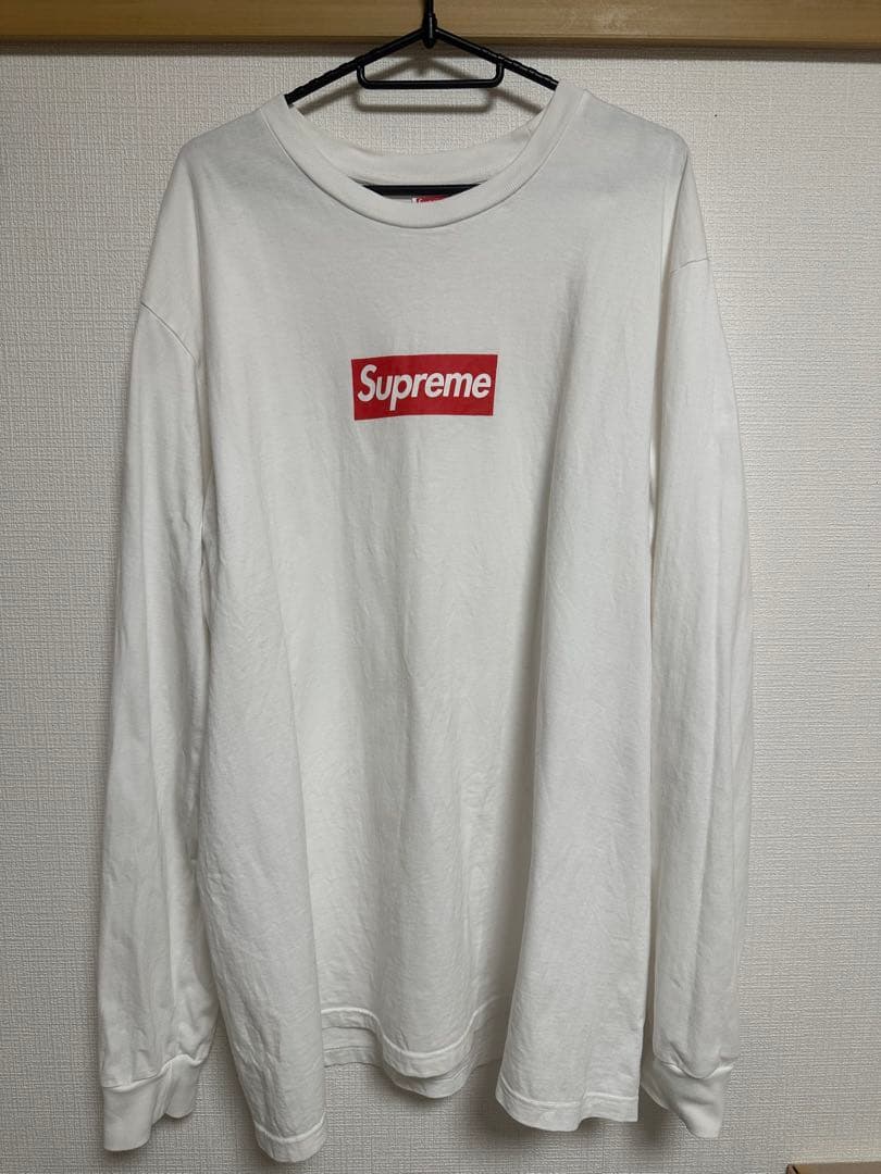 Supreme ホワイト ロゴ長袖カットソー