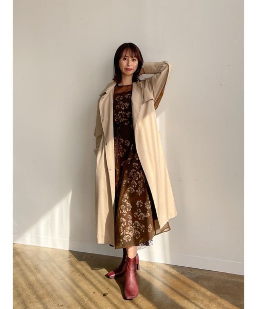 STRATA トレンチコート コート フード付きバックフレアヨークコート