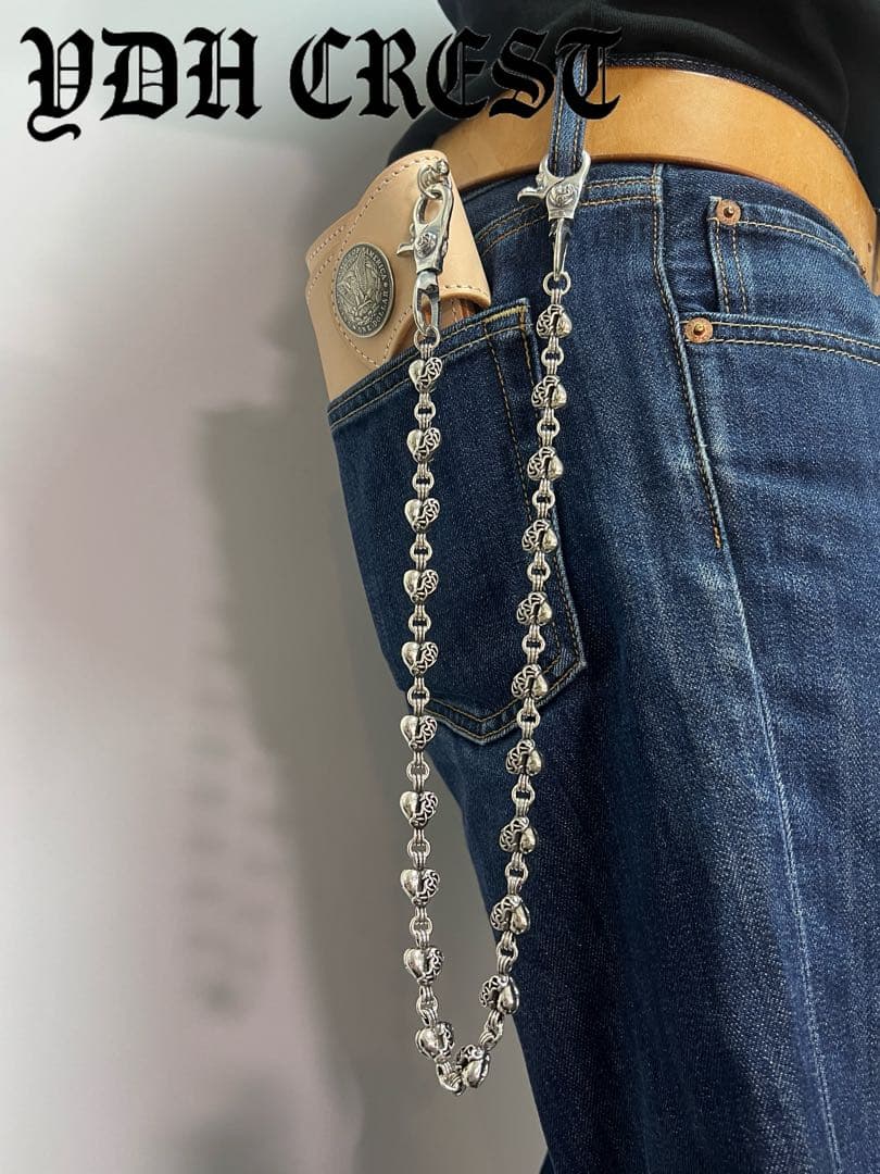 バイカー必須　ウォレット用プレーン　シルバーチェーン　TYPE1　QBKB0