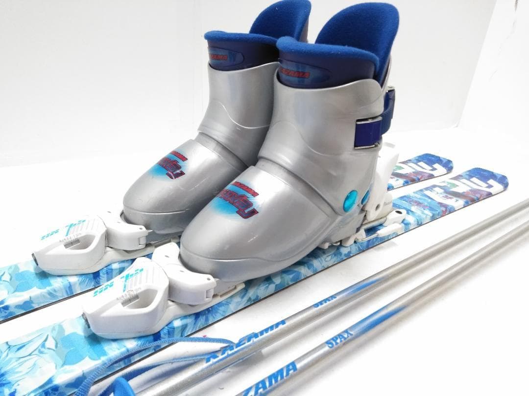 ジュニアスキー4点セット 男の子 B×B 138cm カザマ 21cm