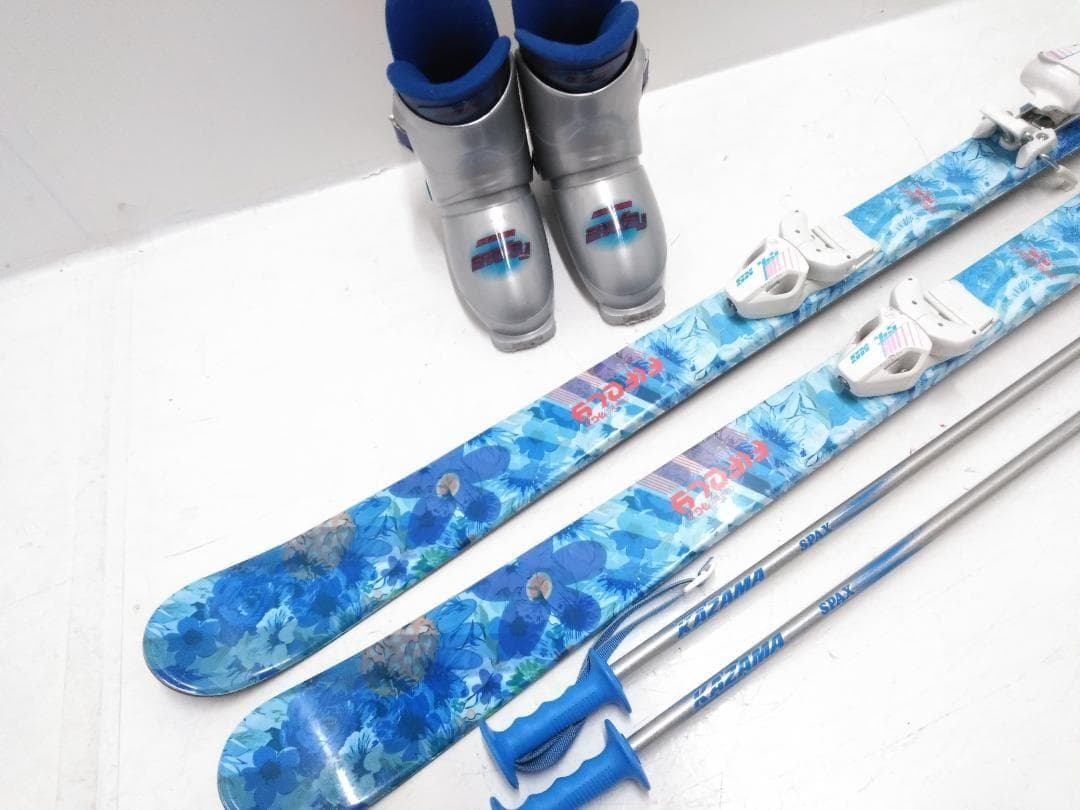 ジュニアスキー4点セット 男の子 B×B 138cm カザマ 21cm