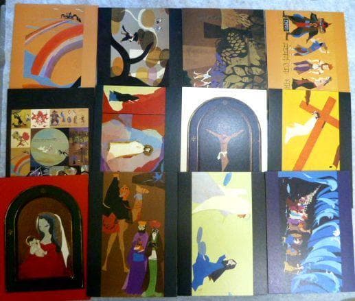 妣田圭子 草絵 宗教画集 全50枚+補2枚入り　解説書付