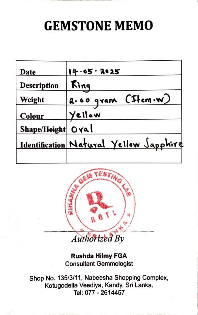 リング - イエローサファイアリング Yellow Sapphire Ring