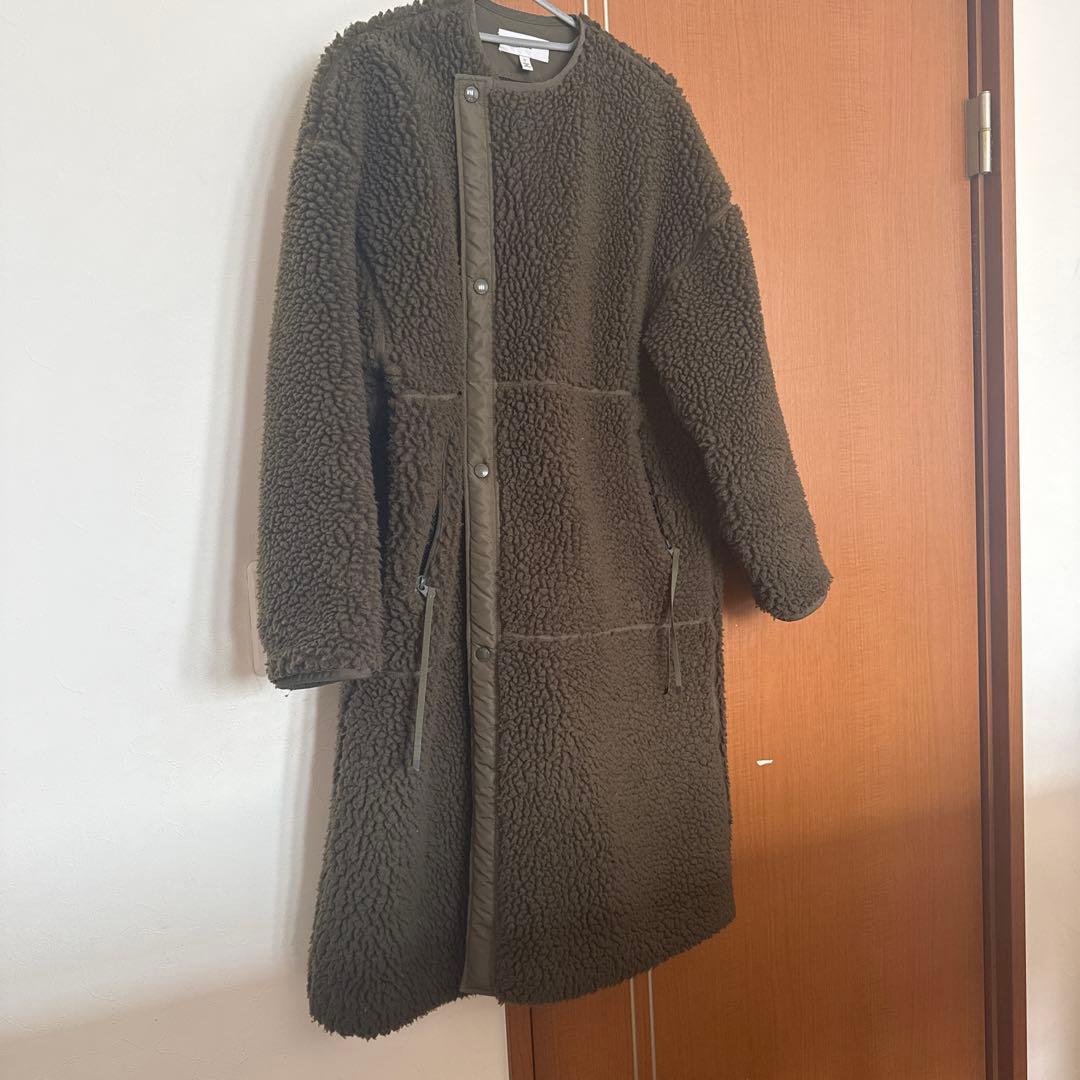 HYKE ボアロングコート サイズ1 オリーブ