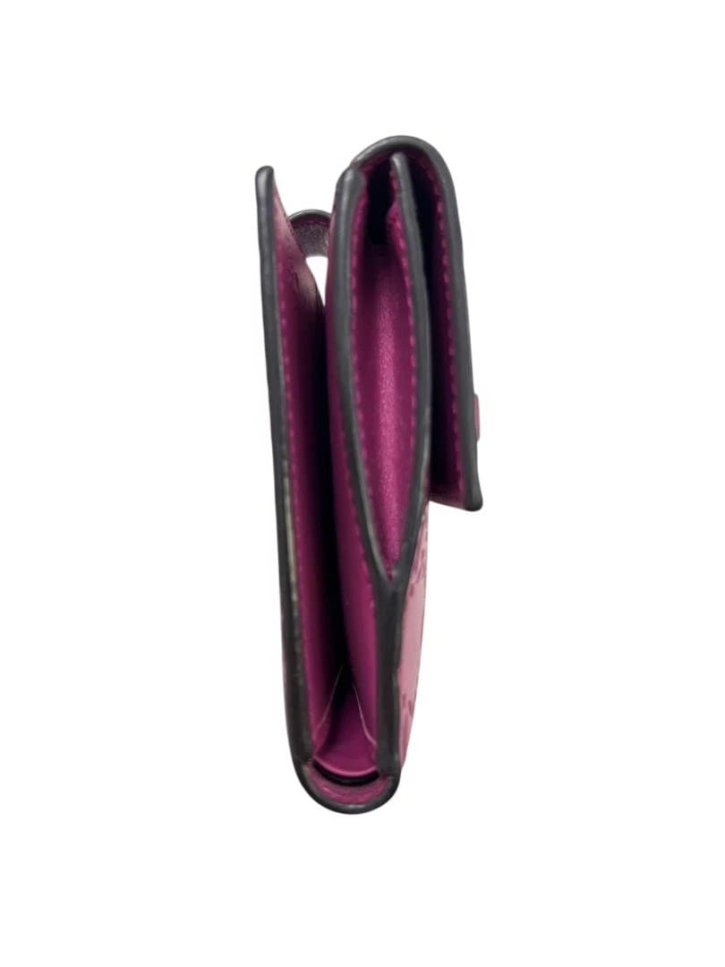 GUCCI（グッチ）グッチシマレザー 二つ折り財布 Wホック リボンモチーフ