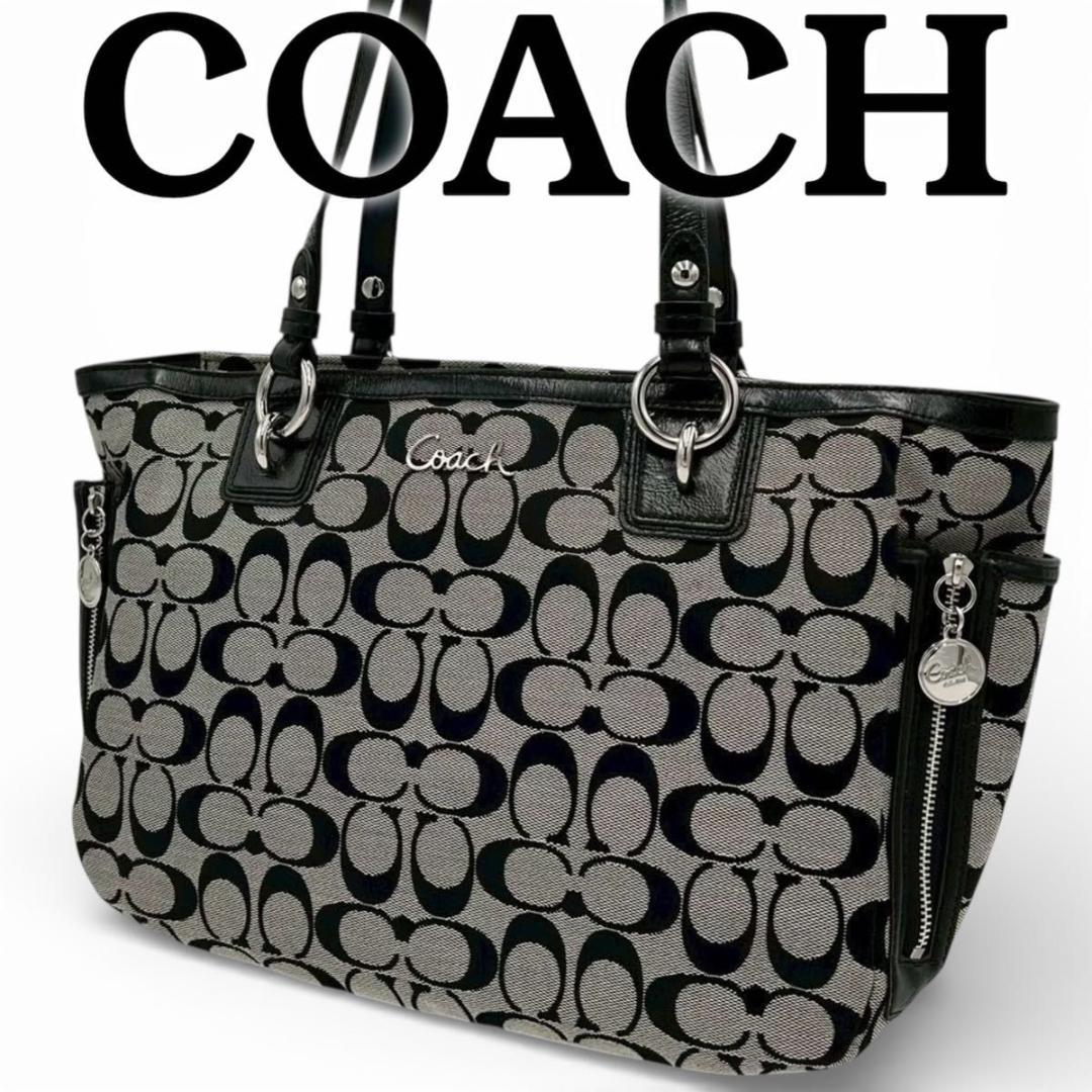 美品 COACH コーチ トートバッグ シグネチャー キャンバス F17109