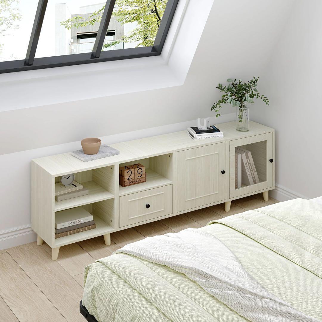 キューブボックス 4種セット 収納棚 扉付き 自由連結可能 幅40cm ホワイト