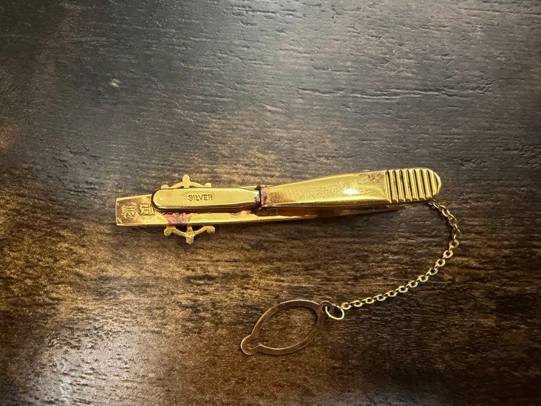 K18 18金 シルバー　全日本海員組合　功労金賞　ネクタイピン　JSU