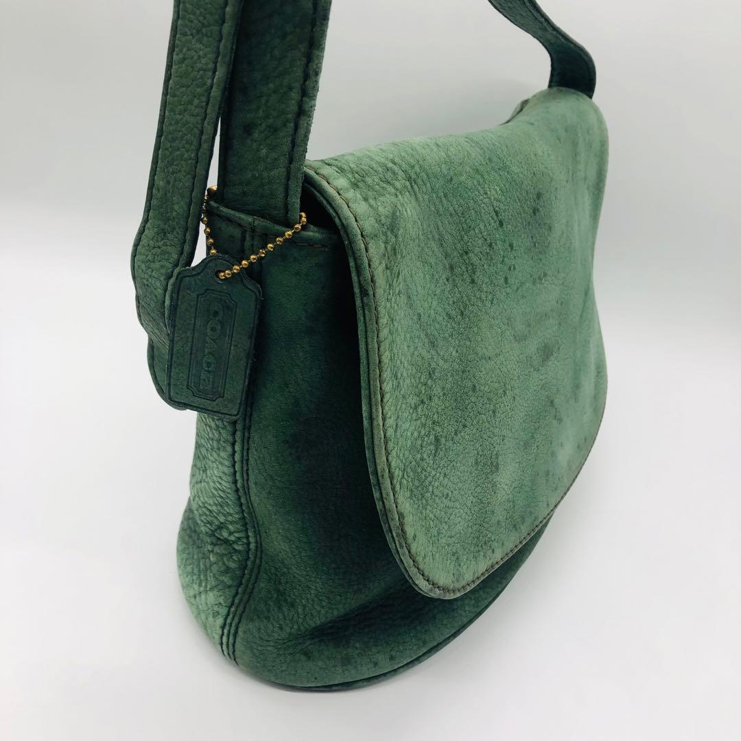 オールドコーチ　4935 ヌバックレザー　メッセンジャーバッグ　希少グリーン