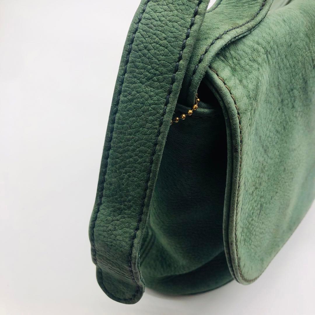 オールドコーチ　4935 ヌバックレザー　メッセンジャーバッグ　希少グリーン