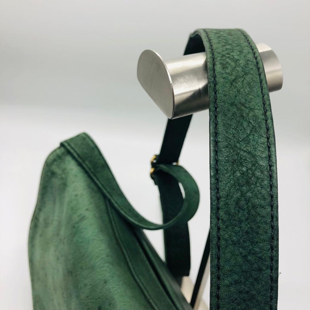 オールドコーチ　4935 ヌバックレザー　メッセンジャーバッグ　希少グリーン