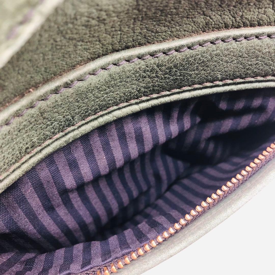 オールドコーチ　4935 ヌバックレザー　メッセンジャーバッグ　希少グリーン