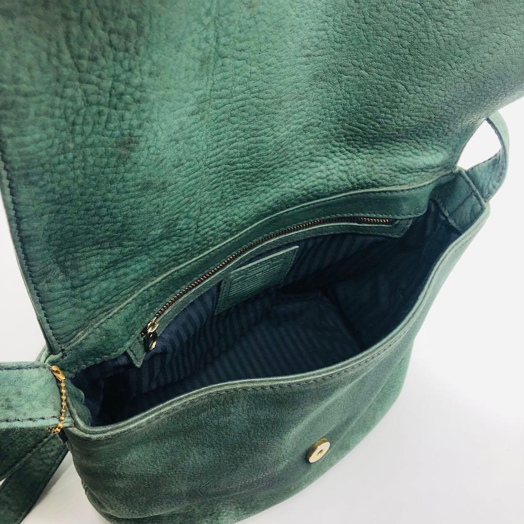 オールドコーチ　4935 ヌバックレザー　メッセンジャーバッグ　希少グリーン