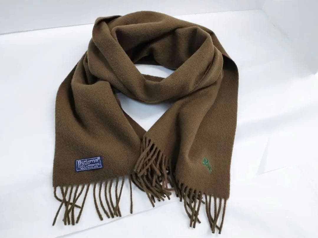 【極美品】BURBERRYバーバリー ラムウール100% マフラー無地2色セット